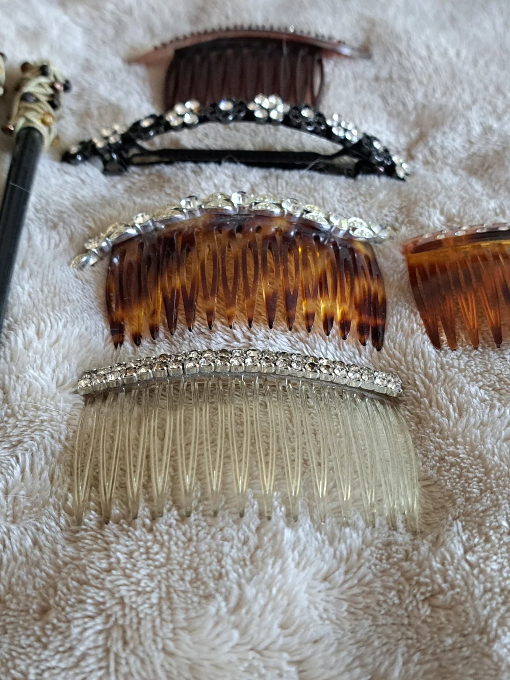 Assorted Decorative Hair Combs and Hair Sticks - Tortoiseshell & Black